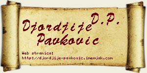 Đorđije Pavković vizit kartica